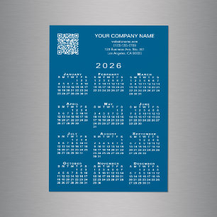 Personalizado Business QR Code 2026 Calendario azu
