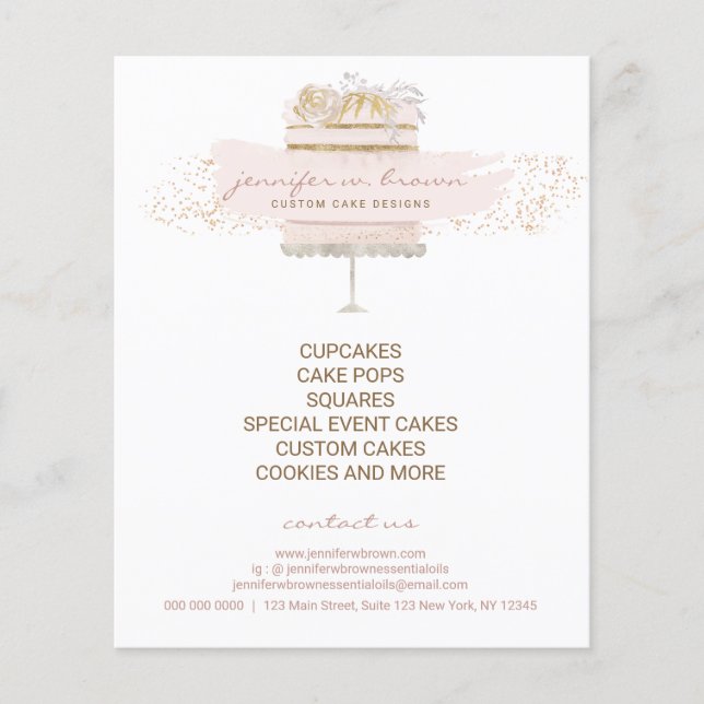 Personalizado Cakes Baker Event Patisserie Flyer G (Anverso)
