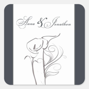 Personalizado Calla lily Boda Pegatina