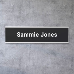 Personalizado cambiable placa de nombre negro para