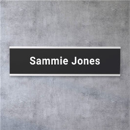 Personalizado cambiable placa de nombre negro para