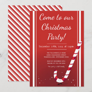 Personalizado Candy Cane Invitación del partido