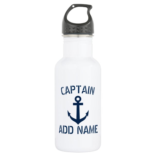 Personalizado capitán nombre botellas de agua ancl (Anverso)