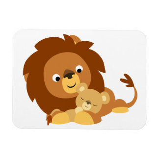 Personalizado cariñosa León papá y un imán flexibl