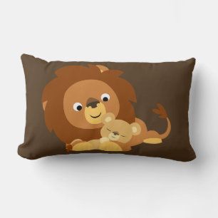 Personalizado cariñoso León papá y almohada de cub