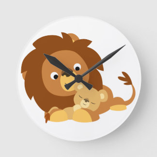 Personalizado cariñoso León papá y reloj de pared