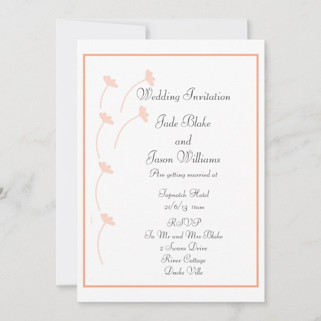 Personalizado casando invitaciones (Anverso)