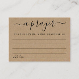 Personalizado casando la tarjeta del rezo - Kraft