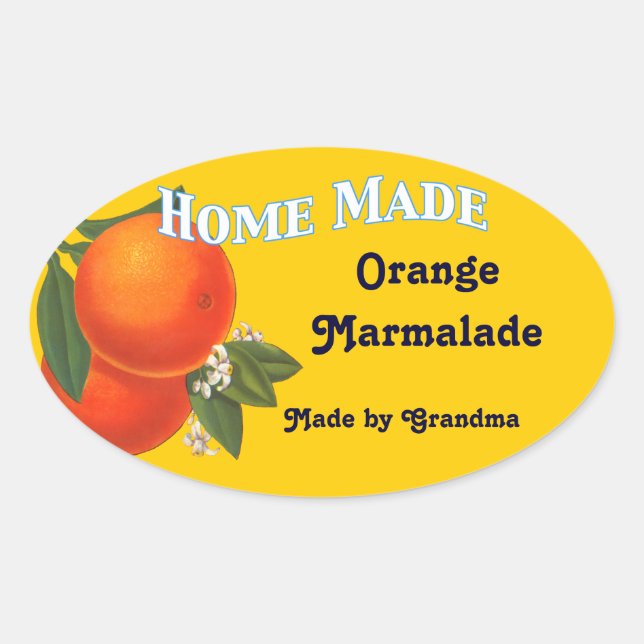 Personalizado casero Naranja Pegatinas Marmalade (Anverso)