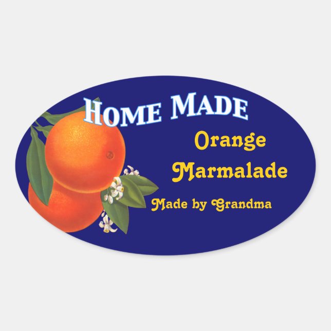 Personalizado casero Naranja Pegatinas Marmalade (Anverso)