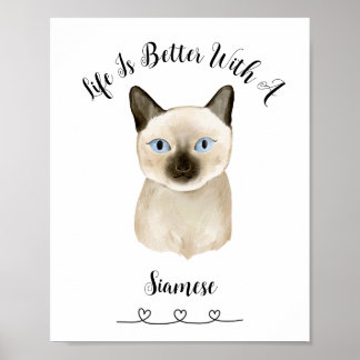 Personalizado Cat Siamese Mascota Poster de arte e