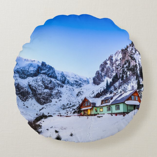 Personalizado Cepillado Cojín decorativo redondo M (Anverso)