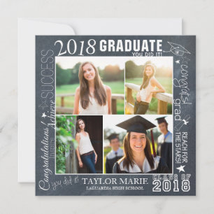 Personalizado Chalk Graduation 2018 Invitación a l