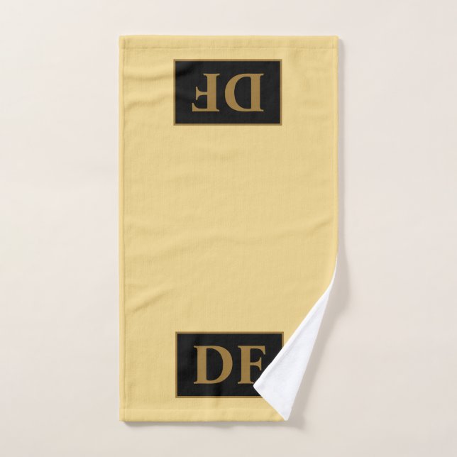 Personalizado Champagne con Iniciales De Oro Toall (Toalla de mano)