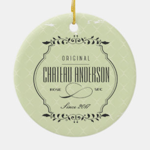 Personalizado chateau Rosa Segundo ornamento de Na