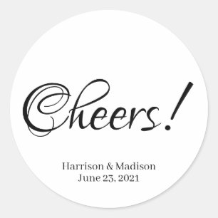 Personalizado Cheers Boda regalo pegatinas de etiq