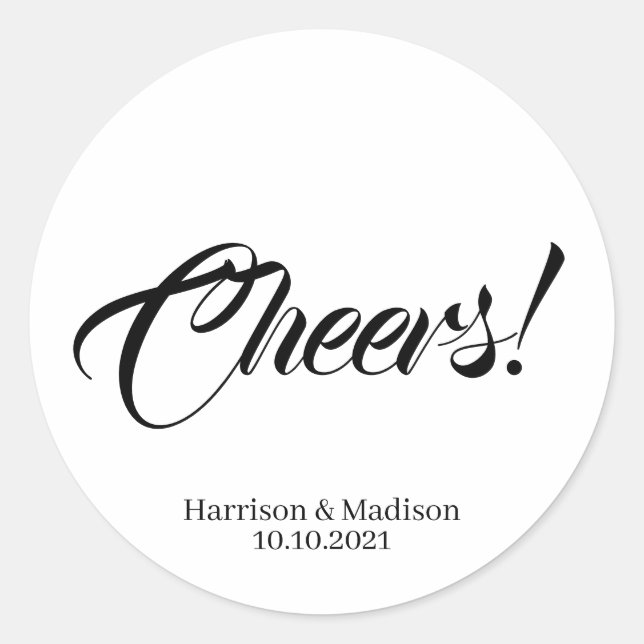 Personalizado Cheers Boda regalo pegatinas de etiq (Anverso)