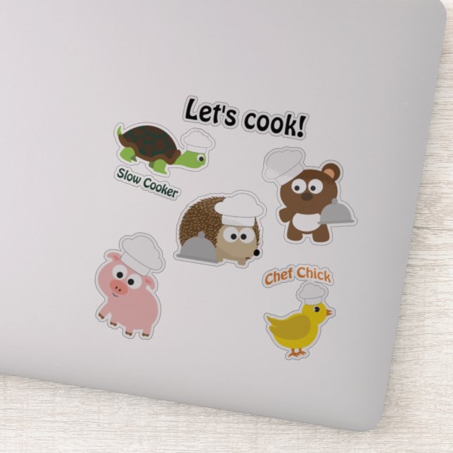Personalizado Chef pegatina de Animales (Detalle)