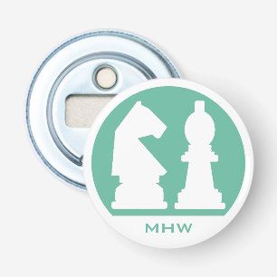PERSONALIZADO CHESS monograma y abrebotellas de co