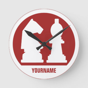 PERSONALIZADO CHESS monograma y relojes de pared d