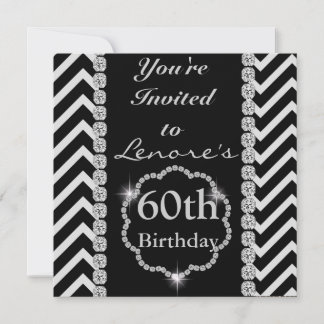 PERSONALIZADO CHEVRON BLING Cumpleaños Invitación