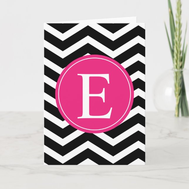 Personalizado Chevron Rosa Blanco Negro (Anverso)