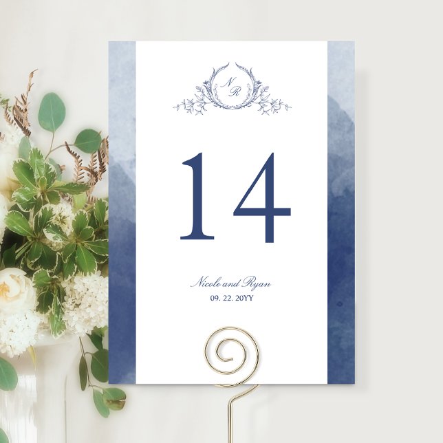 Personalizado, Chic Monograma Bodas Azul Marino (Subido por el creador)