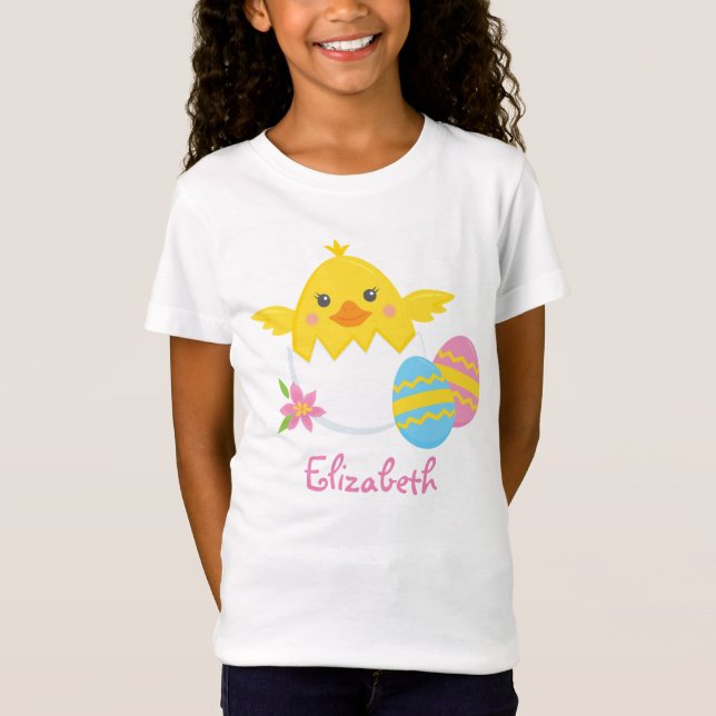 Personalizado Chica de Chick de Pascua Fine Jersey (Anverso)