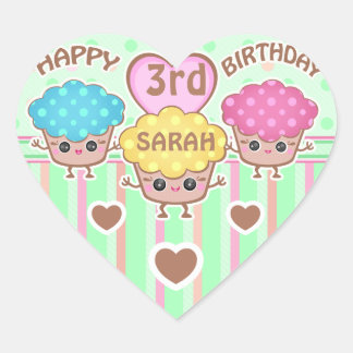 Personalizado Chica de cumpleaños kawaii Pegatinas