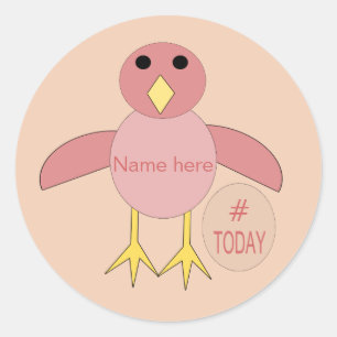 Personalizado Chica de cumpleaños rosado Pegatinas