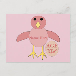 Personalizado Chica de cumpleaños rosado tarjeta p