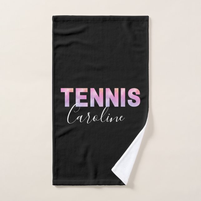Personalizado Chica de Tenis Jugador Cuto de nombr (Toalla de mano)