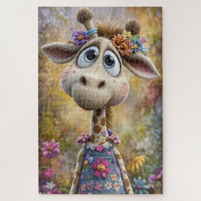 Personalizado Chica Giraffe Puzzle (Vertical)
