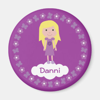 Personalizado Chica y flores imán Personalizado pú