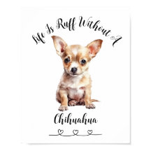 Personalizado Chihuahua Mascota Poster de arte mur