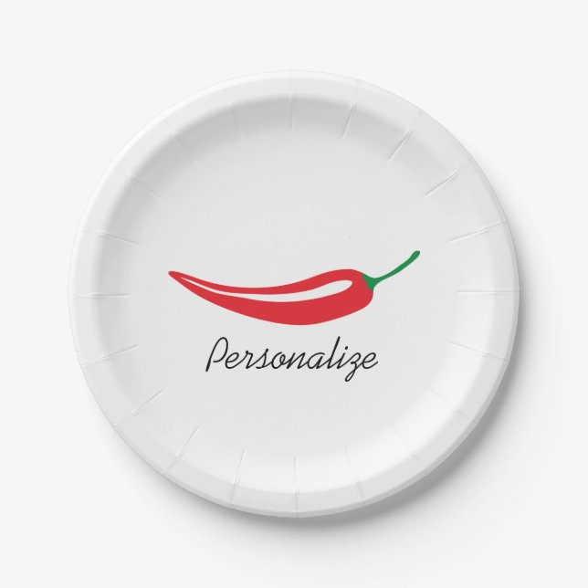 Personalizado chile rojo caliente pimienta platos  (Anverso)