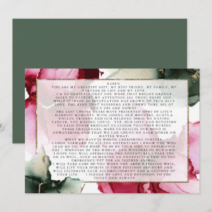 Personalizado Christine Vows Sage Pink Abstract