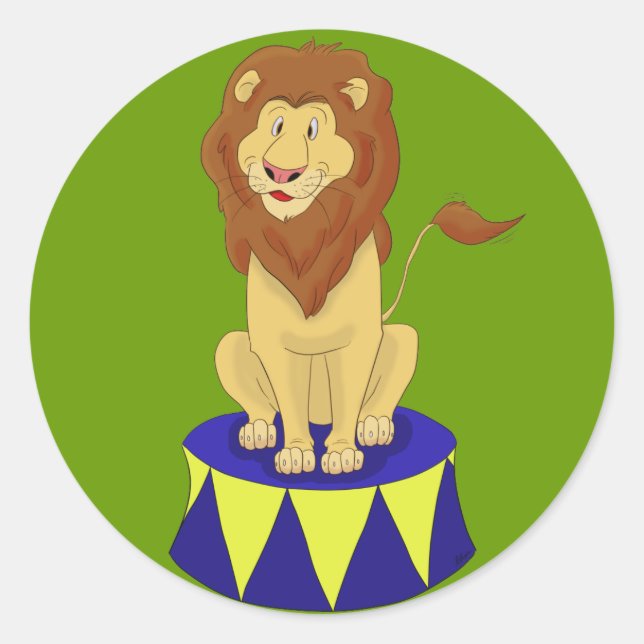 Personalizado Circus Lion Pegatina (Anverso)