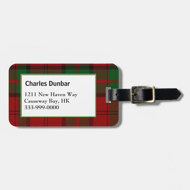 Personalizado Clan Dunbar Tartán Etiqueta del equi (Frente Horizontal)