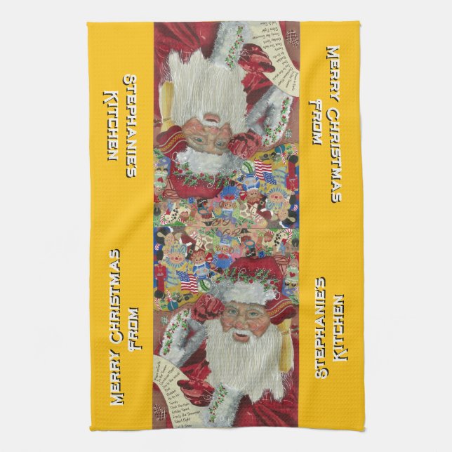 Personalizado Classic Santa Kitchen Toallas Navida (Vertical)