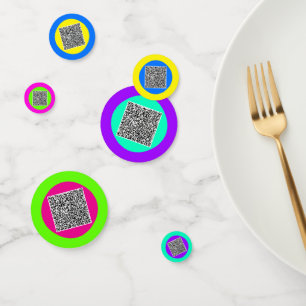 Personalizado Código QR Escaneo Fiesta Confetti El