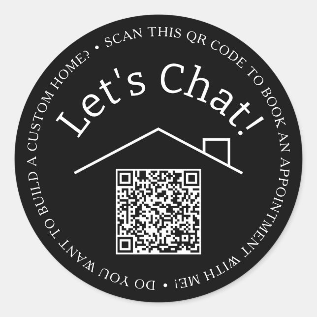 Personalizado Código QR Pegatina de Ronda de Marke (Anverso)