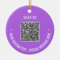 Personalizado Código QR Texto Ornamento de Navidad