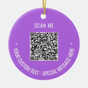 Personalizado Código QR Texto Ornamento de Navidad