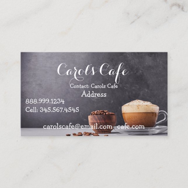 Personalizado Coffeehouse Cafe Coffee Shop Tarjeta (Anverso)