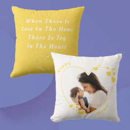 Personalizado Cojín decorativo amarillo corazón fe
