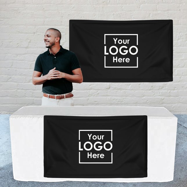 Personalizado Colgando Rótulo de pancarta logotipo (Custom Hanging Banner Sign Business Logo Black)