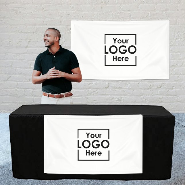 Personalizado Colgar Rótulo de pancarta logotipo c (Custom Hanging Banner Sign Business Logo White)
