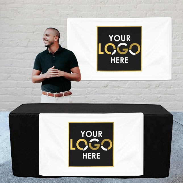 Personalizado Colgar Rótulo de pancarta logotipo c (Custom Hanging Banner Sign Business Logo White)