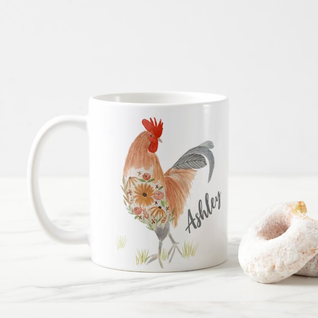 Personalizado color de agua de la taza de gallo (Con donut)